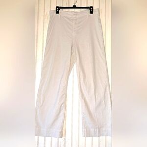 Frank & Eileen Cotton Flax Cream  Trouser Pants Cotton Flax Blend Quality Sz 8